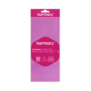ART SUPPLIES BAMBARY PAPER TISSUE 50 x 70 cm A/S BAG x 3 UNT HOT PINK