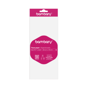 ART SUPPLIES BAMBARY PAPER TISSUE 50 x 70 cm A/S BAG x 3 UNT WHITE