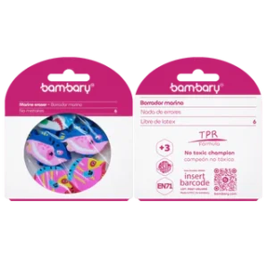 ART SUPPLIES BAMBARY ERASER FISH SHAPE MULTIPLE COLOR DESIGNS