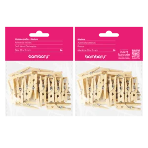 ART SUPPLIES BAMBARY CLAMP 30X5MM NATURAL 25PCS/BAG..