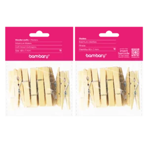 ART SUPPLIES BAMBARY CLAMP 48X7MM NATURAL 12PCS/BAG