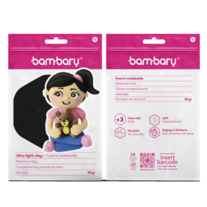 ART SUPPLIES BAMBARY ULTRA LIGHT CLAY 40 GRS SECONDARY COLORS