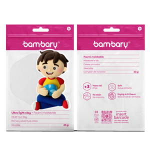 ART SUPPLIES BAMBARY ULTRA LIGHT CLAY 40 GRS PRIMARY COLORS