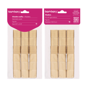 ART SUPPLIES BAMBARY WOOD ROUND CUBES 19 X 19 MM A/S BAG 18 UNT NATURAL