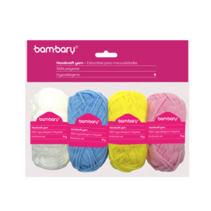 ART SUPPLIES BAMBARY ACRYLIC KNITTING YARN SET 15 g x 4 UNT PASTEL