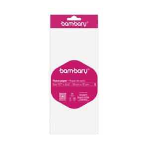 ART SUPPLIES BAMBARY PAPER TISSUE 50 x 70 cm A/S BAG x 3 UNT WHITE