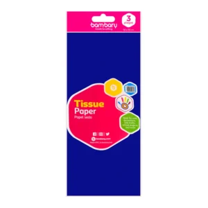 ART SUPPLIES BAMBARY TISSUE PAPER 50 x 70 cm A/S BAG x 3 UNT MEDIUM BLUE