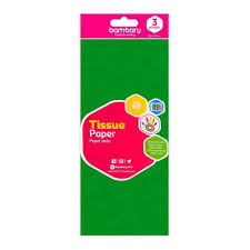 ART SUPPLIES BAMBARY PAPER TISSUE 50 x 70 cm A/S BAG x 3 UNT GREEN