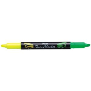 HIGHLIGHTER PENTEL TWIN TIP CHISEL YELLOW/ LIGHT GREEN