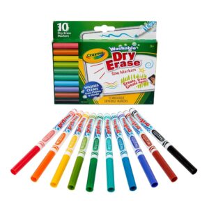 ART SUPPLIES CRAYOLA MARKER SLIM WASHABLE DRY ERASER (10 COLORES)