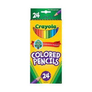 ART SUPPLIES CRAYOLA PENCILS COLORED (SET/24) BRIGHT,BOLD COLORS (E)