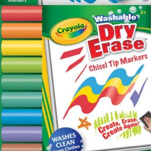 ART SUPPLIES CRAYOLA MARKER CHISEL TIP WASHABLE DRY ERASER (10 COLORES)
