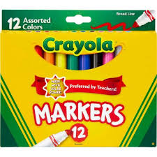ART SUPPLIES CRAYOLA MARKER BROAD LINE (SET/12) REGULAR