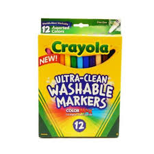 ART SUPPLIES CRAYOLA  MARKERS FINE LINE WASHABLE 12 COLORES ..58-7813-0209