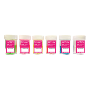 ART SUPPLIES BAMBARY  FLUORESCENT GLITTER SET 1/64" 8 g NEON..