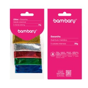 ART SUPPLIES BAMBARY  METALLIC GLITTER SET  1/64" 20 g..