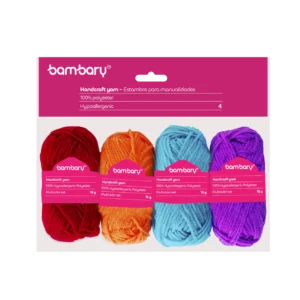 ART SUPPLIES BAMBARY SET ACRYLIC KNITTING YARN 15 g x 4 UNT MULTICOLOR..