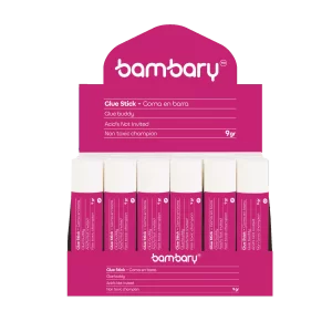 ART SUPPLIES BAMBARY GLUE STICK PVP 9GR BOX 30 UNT