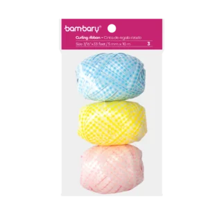 ART SUPPLIES BAMBARY RIBBONS CURLING 5 MM X 10mts SET MULTICOLOR 3 ..