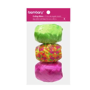 ART SUPPLIES BAMBARY RIBBONS CURLING 5 MM X 10mts SET MULTICOLOR 4