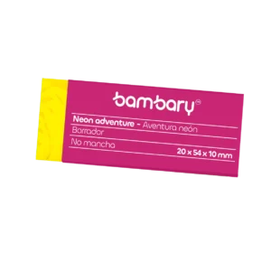 ART SUPPLIES BAMBARY NEON ERASER SIZE 20X54X10MM TPR PB BOX 30UNT