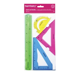 ART SUPPLIES BAMBARY FLEXIBLE GEOMETRY SET 30CM A/S 4UNT