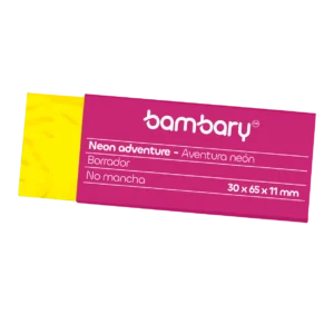 ART SUPPLIES BAMBARY NEON ERASER SIZE 30X65X11MM TPR PB BOX 30UNT