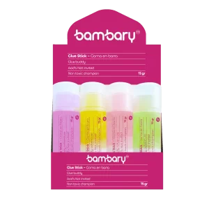 ART SUPPLIES BAMBARY JELLY TRANSPARENT GLUE STICK 15 GRS DISPLAY BOX 20 UNT