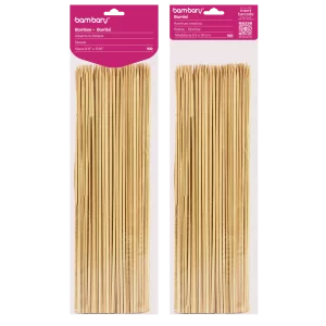 ART SUPPLIES BAMBARY BAMBOO SKEWERS ? 3.0 x 250 mm A/S BAG x 100 UNT ..