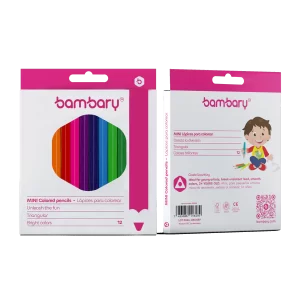 ART SUPPLIES BAMBARY TRI COLOR PENCILS 3.5" X3.0MM 6 UNT MINI