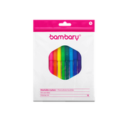 ART SUPPLIES BAMBARY RND WASHABLE MARKER FINE TIP 146X9.5X2MM PLASTIC CASE 12UNT