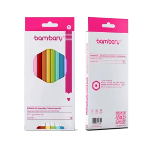 ART SUPPLIES BAMBARY PENCIL ERASABLE COLOR 7" X3.0MM BOX 12UNT..