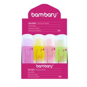 ART SUPPLIES BAMBARY JELLY TRANSPARENT GLUE STICK 15 GRS DISPLAY BOX 20 UNT