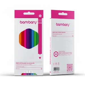 ART SUPPLIES BAMBARY PENCILS ERASABLE 7" X3.0MM BOX 12UNT COLOR