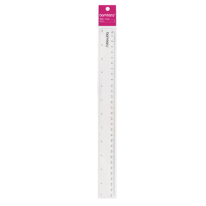 ART SUPPLIES BAMBARY PLASTIC RULER 30CM/12IN CLEAR A/S 1UNT..