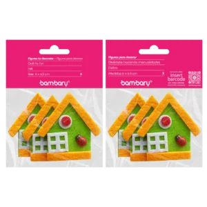 ART SUPPLIES BAMBARY FELT FIGURES - HOUSES - 3 PCS