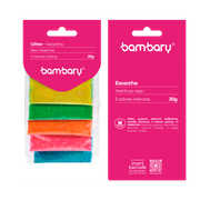 ART SUPPLIES BAMBARY FLUORESCENT GLITTER SET 1/64" 20 g NEON..