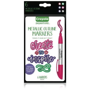 ART SUPPLIES CRAYOLA MARKERS SIGNATURE METTALLIC OUTLINE (6UND)