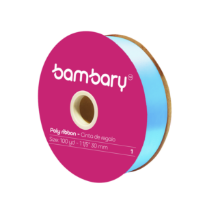 ART SUPPLIES BAMBARY BOW RIBBON 30 mm x 100 yd LIGHT BLUE