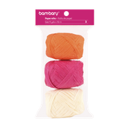 ART SUPPLIES BAMBARY PAPER RAFFIA 3,5 cm x 10 m A/S BAG x 3 UNT MULTICOLOR SET 1..