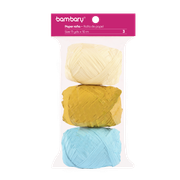 ART SUPPLIES BAMBARY PAPER RAFFIA 3,5 cm x 10 m A/S BAG x 3 UNT MULTICOLOR SET 6....