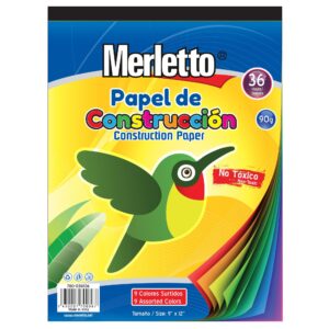 ART SUPPLIES MERLETTO PAPER CONSTRUCTION 9"X12" 36PC..