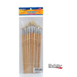ART SUPPLIES MERLETTO BRUSH FLAT SET# 1-12