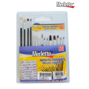 ART SUPPLIES MERLETTO BRUSH SET 15PCS