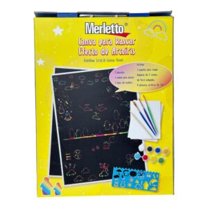 ART SUPPLIES MERLETTO PAINT WITH RAINBOWSCRATCH CANVAS PANEL 36SETS/CTN