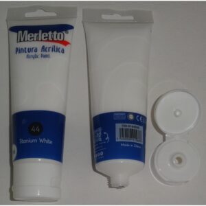ART SUPPLIES MERLETTO PAINT ACRYLIC WHITE 75ML