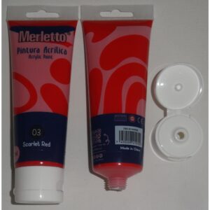 ART SUPPLIES MERLETTO PAINT ACRYLIC RED 75ML