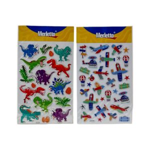 ART SUPPLIES MERLETTO STICKER SHEET LASER FOIL/PUFFY