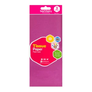 ART SUPPLIES BAMBARY PAPER TISSUE 50 x 70 cm A/S BAG x 3 UNT MEDIUM MAGENTA