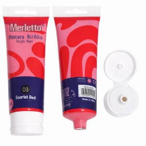 ART SUPPLIES MERLETTO PAINT ACRYLIC RED 75ML